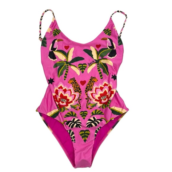 FARM Rio Other - Farm Rio Leopard Forest One Piece Swimsuit Size Medium
